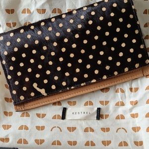 Pony hair polka dot wallet